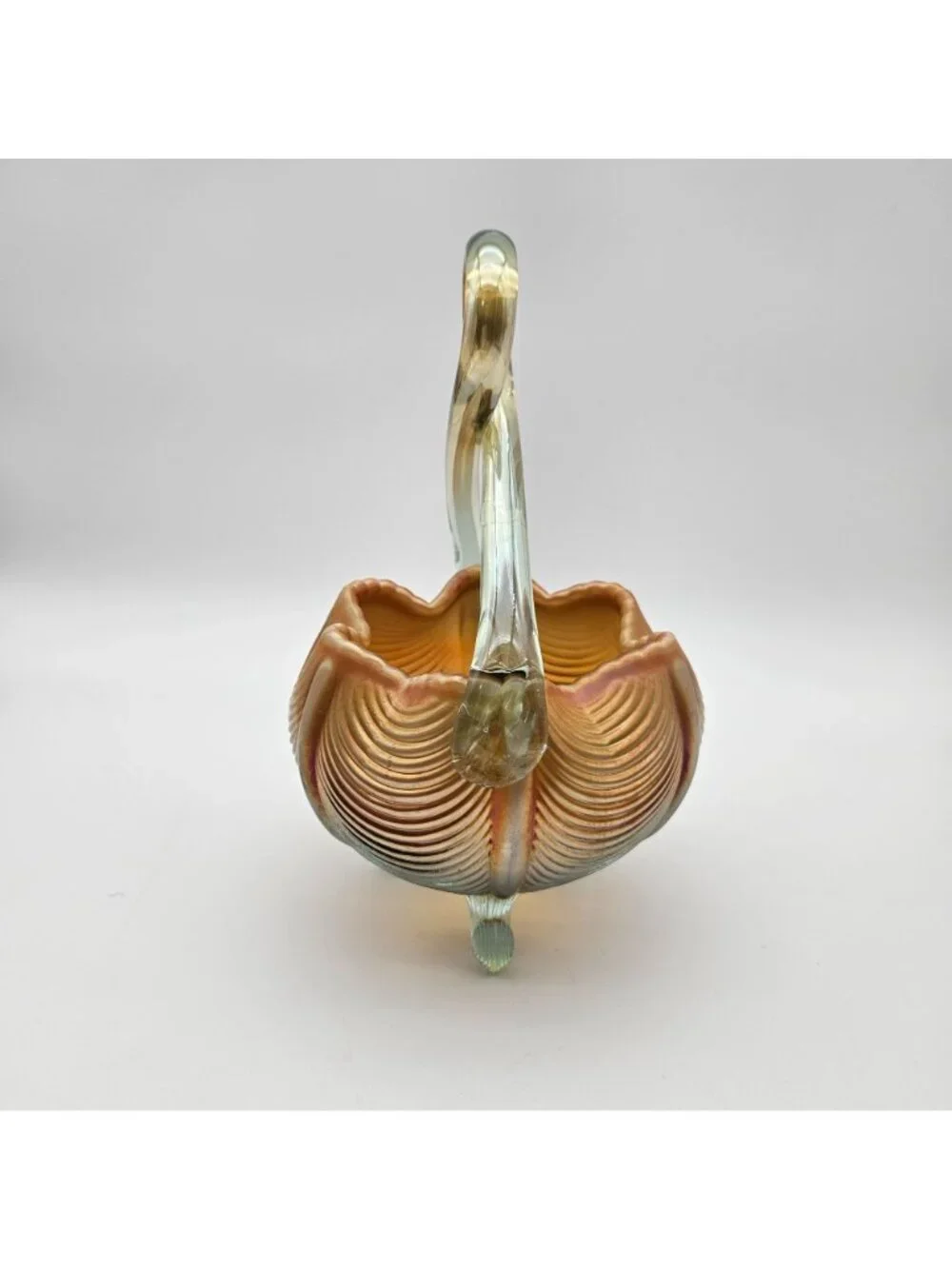 Fenton Aqua Marigold Carnival Glass Drapery 9